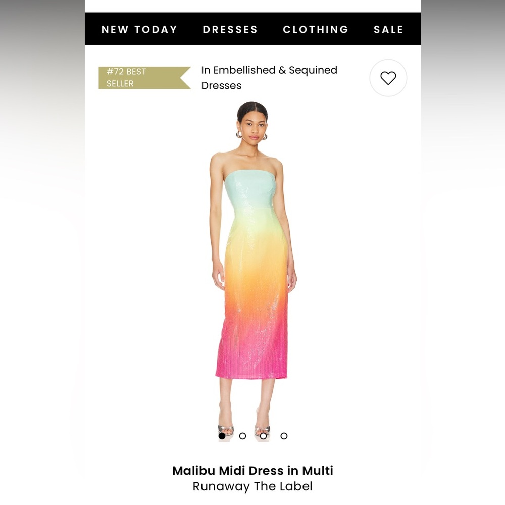 Strapless Gradient Sequin Dress
